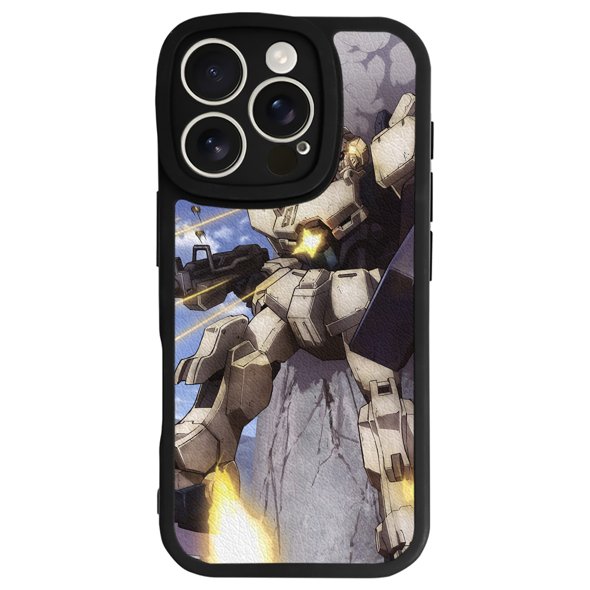 （画像用） 機動戦士ガンダム Mobile Suit Gundam 【iPhone 16シリーズ対応】シリコンスマホケース（レザー調） 材質：シリコン